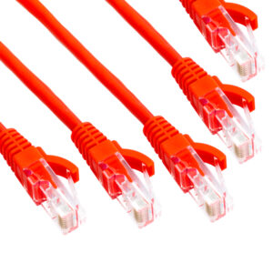 Cat 6 0.5 m Patch Lead in Red (Pack of 5)