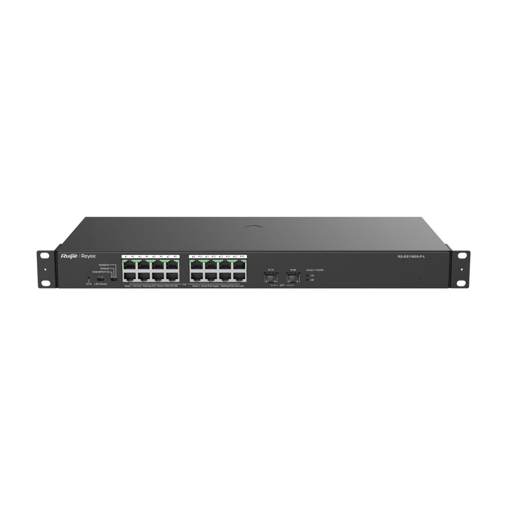 Ruijie Reyee 18-Port 10/100/1000 Mbps Unmanaged PoE Switch (RG-ES118GS-P-L)