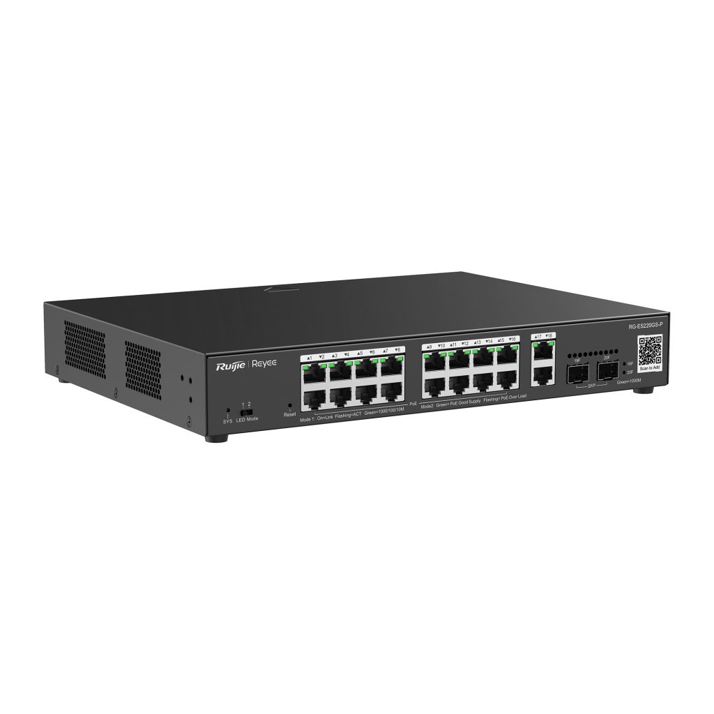 Ruijie 16 Port GIGABIT Managed POE Switch With 2 Uplink Ports, Smart Cloud ( RG-ES220GS-P )